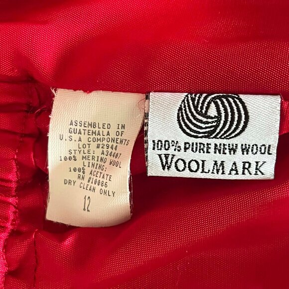 Urban Wool Merino Collection 100% Pure New Wool Zip Jacket Women's size 12 Red - Picture 7 of 7